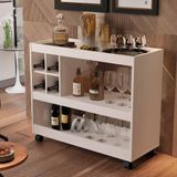 Aparador Buffet Jb 4050 Luxo Suporte Para 4 Garrafas Com Adega Perola