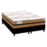 Cama Box Queen: Colchão Molas Ensacadas Plumatex Masterpocket Smart Milano + Base Crc Courano Black(158x198)