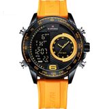 Relógio De Quartzo Masculino Design Esportivo Display Lcd Luminoso Impermeável Amarelo