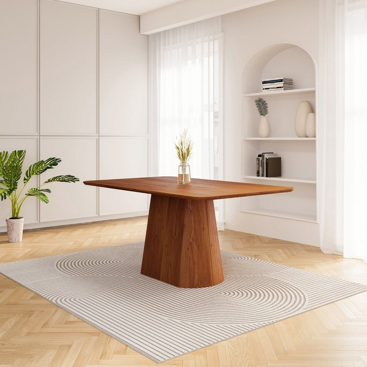 Mesa De Jantar Retangular 160cm Baobá Cabecasa Madeiramadeira Cinamomo Canela