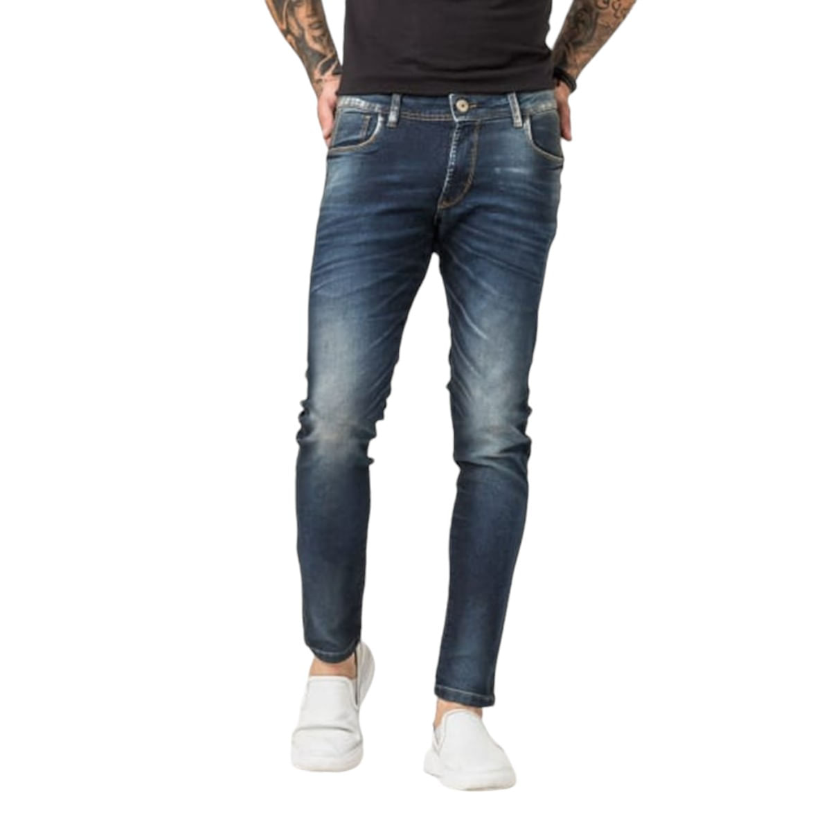 Calça Jeans Masculina Estonada Super Skinny Fit Zune