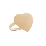 Cj 4 Anéis P/guardanapo Zamac Heart Dourado 4cm X 3,5cm