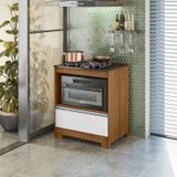 Balcão Para Cooktop 4 Bocas Nt 3110 Freijo Trend/branco New