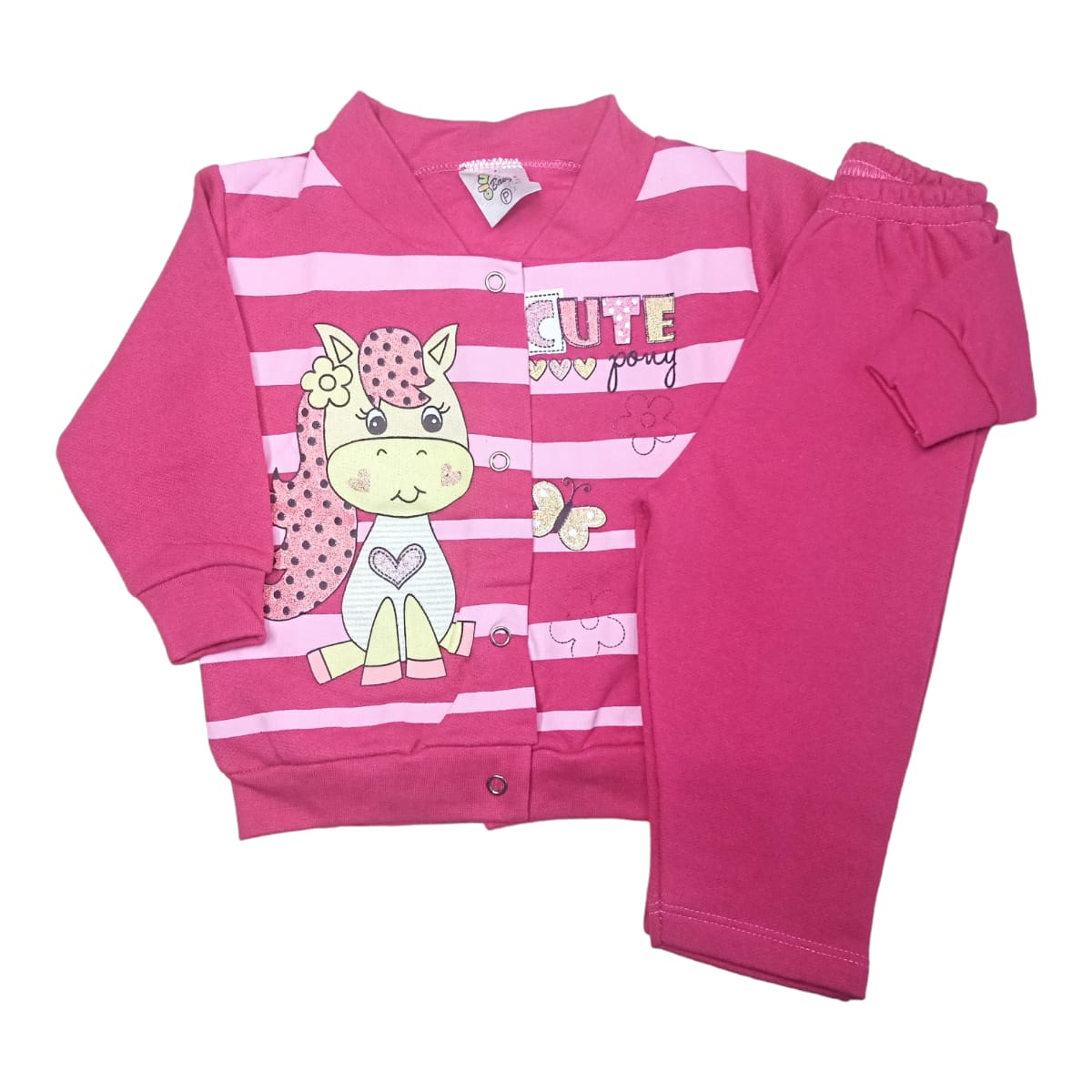 Conjunto Moletom Bebê Menina Pink Cute Tamanho P - Clubinho