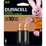 Pilha Recarregável Aa 2500mah (c/2 Pilhas) Duracell