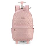 Mochila De Rodinhas Barbie Rosa Coração - Luxcel