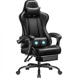 Cadeira Gamer Reclinavel E Giratoria Com Apoio Para Lombar E Cabeca, Homall, Preta