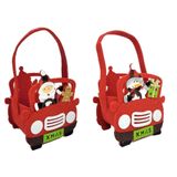 Kit 2 Cachepô Feltro Carro Papai Noel E Boneco De Neve 20cm