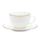 Xicara De Café Com Pires Porcelana Borda Dourada 90ml Luxo