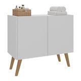 Gabinete Armário De Banheiro 62,5cm Retrô 2 Portas Multimóveis Mp5045 Branco/natural Branco/natural