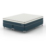 Cama Box Super King  Safira Molas Ensacadas 193x203x63 Azul