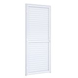 Porta de Giro Natural de Alumínio Laminada Riobras Alumínio  215cmx75cm Branco