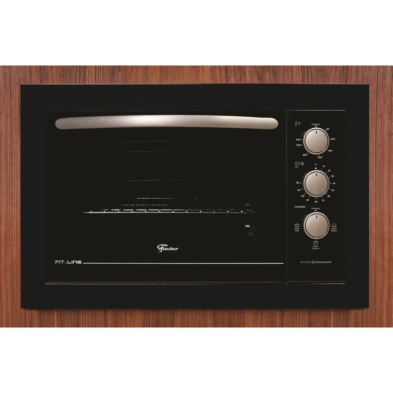 Forno Eletrico Fischer Fit Line Embutir 48l Frontal Preto 127v Preto