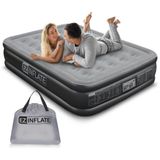 Colchao Inflavel Casal Com Bomba Embutida, Para Ate 300kg, Ez Inflate, Preto