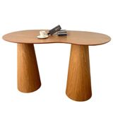 Mesa Bistrô Balcão Cone Duplo137x90 Orgânica Tampo Freijó Base Freijó Cor Marrom