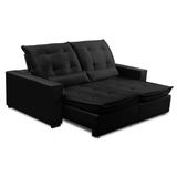 Sofa Retratil Reclinavel 2 Lugares 2,70m Atlantis Veludo Preto Lansofbr