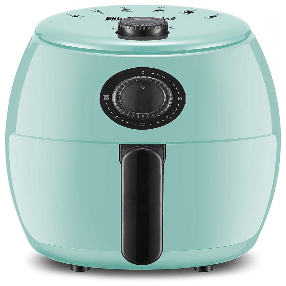 Fritadeira Eletrica Airfryer 2.1l Com Temperatura Ajustavel E Temporizador, 110v 1000w, Elite Gourmet Eaf0201bl, Verde