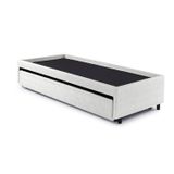 Bicama Box Para Dois Colchões Solteiro Courino Branco