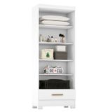 Módulo Closet 1 Gaveta Smart Versatile Espresso Móveis Branco