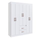 Guarda-roupa 50206 6 Portas 2 Gavetas 4 Prateleiras Sidney Branco