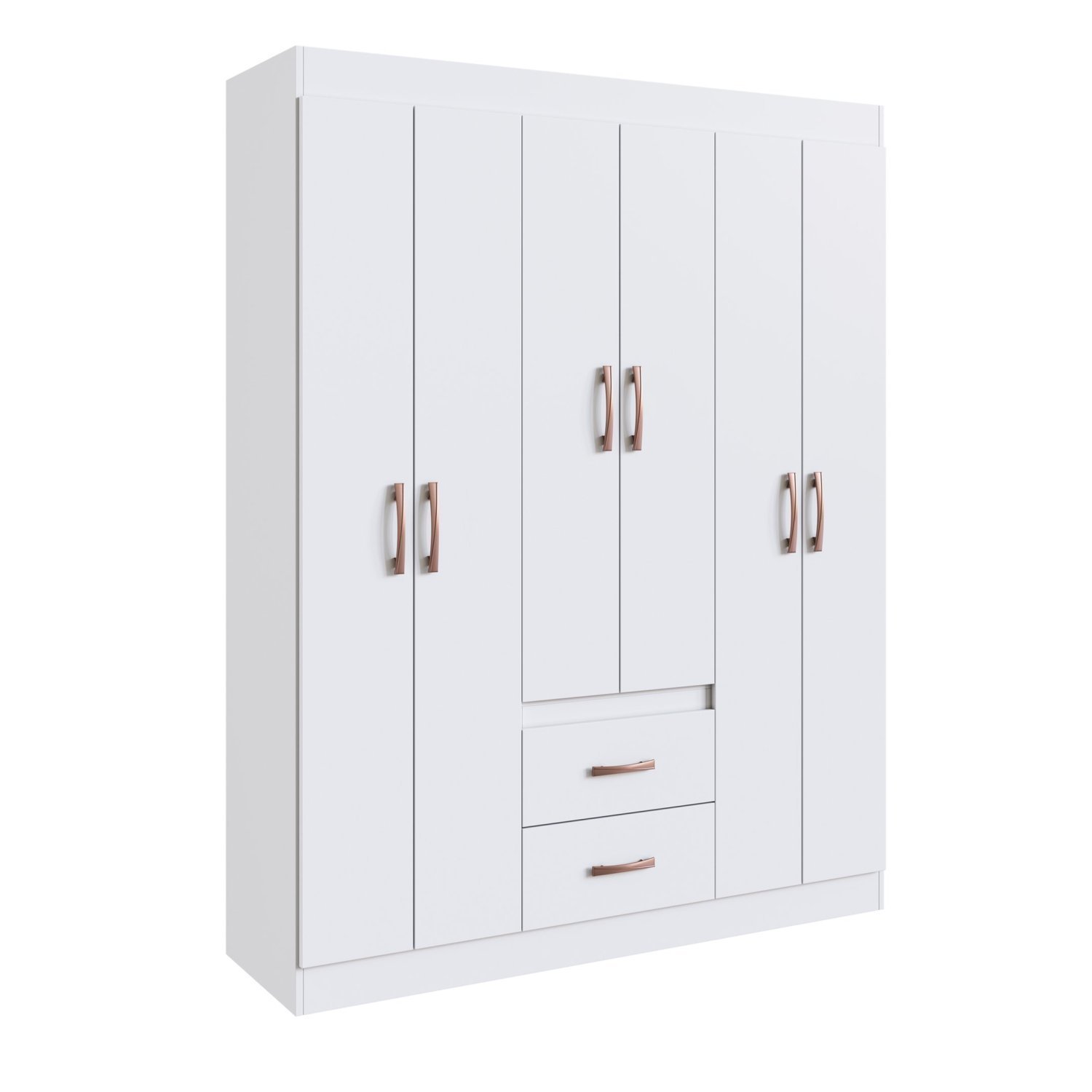 Guarda-roupa 50206 6 Portas 2 Gavetas 4 Prateleiras Sidney Branco