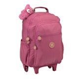 Mochila Rodinhas Feminina Bolsa Escolar Mala Infantil Rosa