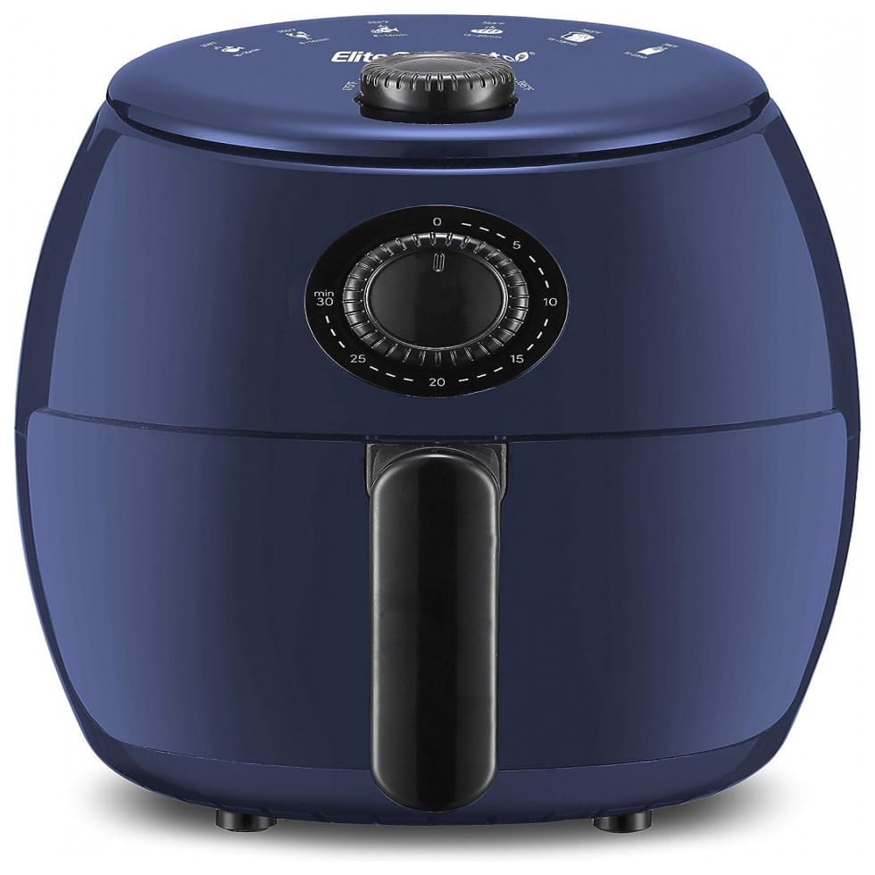 Fritadeira Eletrica Airfryer 2l Com Temperatura Ajustavel E Temporizador, 110v, Elite Gourmet Eaf 0201bg, Azul