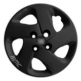 1x Calota Mobi Argo Palio Aro 14 Preto Logo Aluminio 298cb