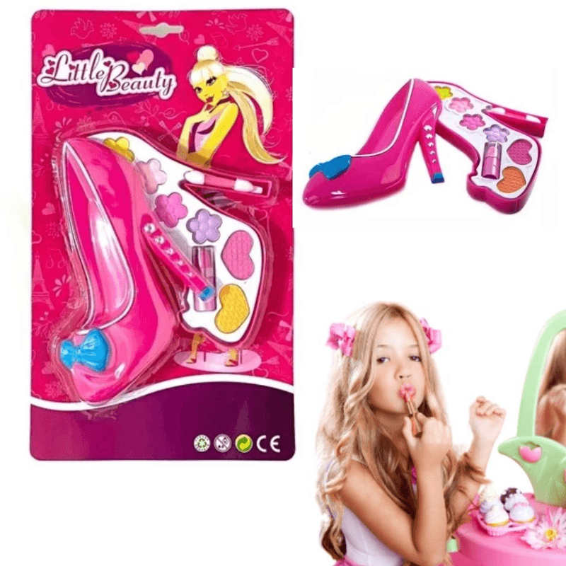 Kit Estojo Maquiagem Infantil Gloss - Maquiagem Para Boneca Com Estojo Sapatinho - Panami