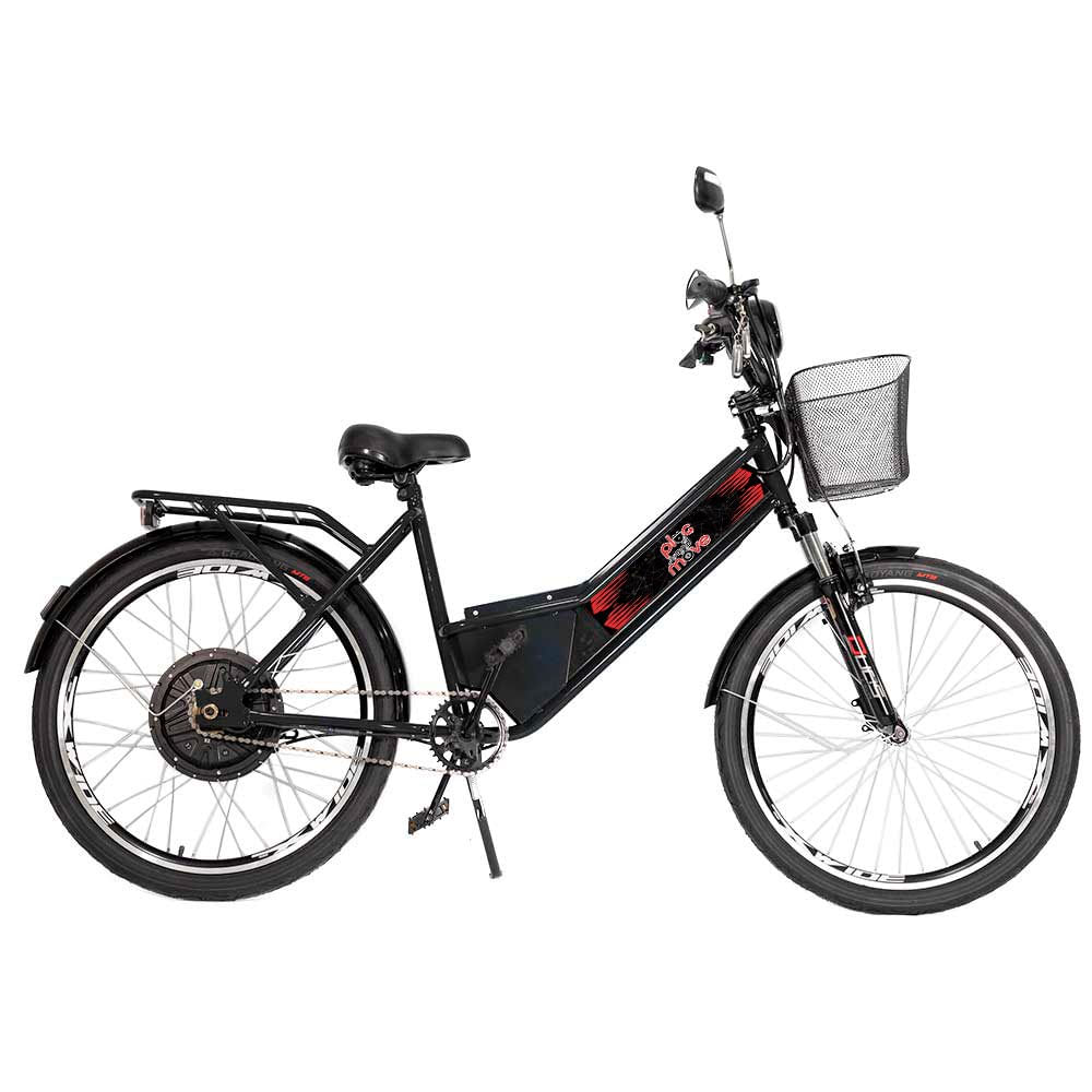 Bicicleta Eletrica Aro 24 Street Pam 800w Preta Plug And Move