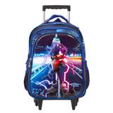 Mochila Escolar De Rodinhas Sonic 3d Tam G Cor Azul Menino