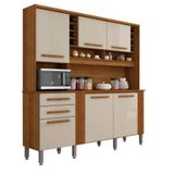 Armário De Cozinha Completo Catar 6 Portas 2 Gavetas Nicho Cinamomo - Off White
