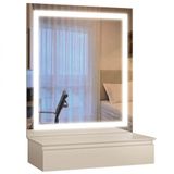 Penteadeira Camarim 1 Gaveta Paris Com Espelho Led Mavaular Branco