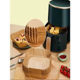 Kit 100 Forma Quadrada Fritadeira Airfryer Papel Descartável