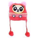Touca Gorro Infantil Vermelha Panda Tamanho Único