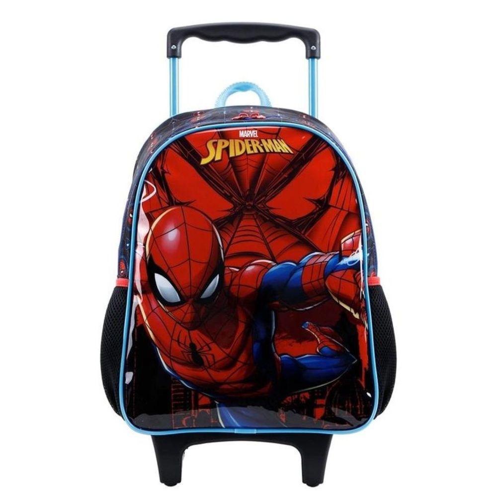 Mochila Rodinha Infantil Escolar Menino Homem Aranha Spiderman Xeryus Azul 11660