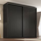 Guarda-roupa Trianon 2 Portas 4 Gavetas Preto Tx