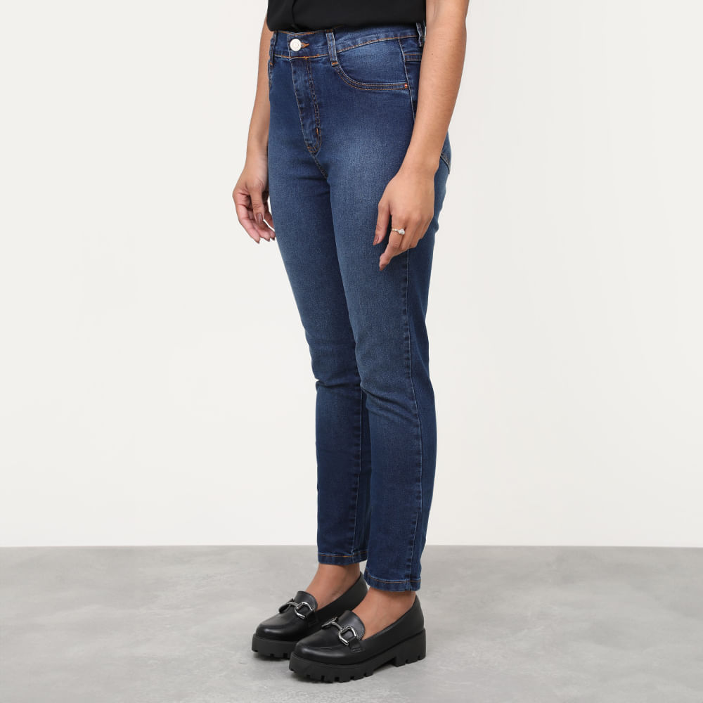 Calça Jeans Skinny Lavagem Escura Feminina Sawary