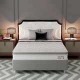 Cama Box Com Colchão Casal Sigma Molas Ensacadas (22x138x188) Branco E Cinza