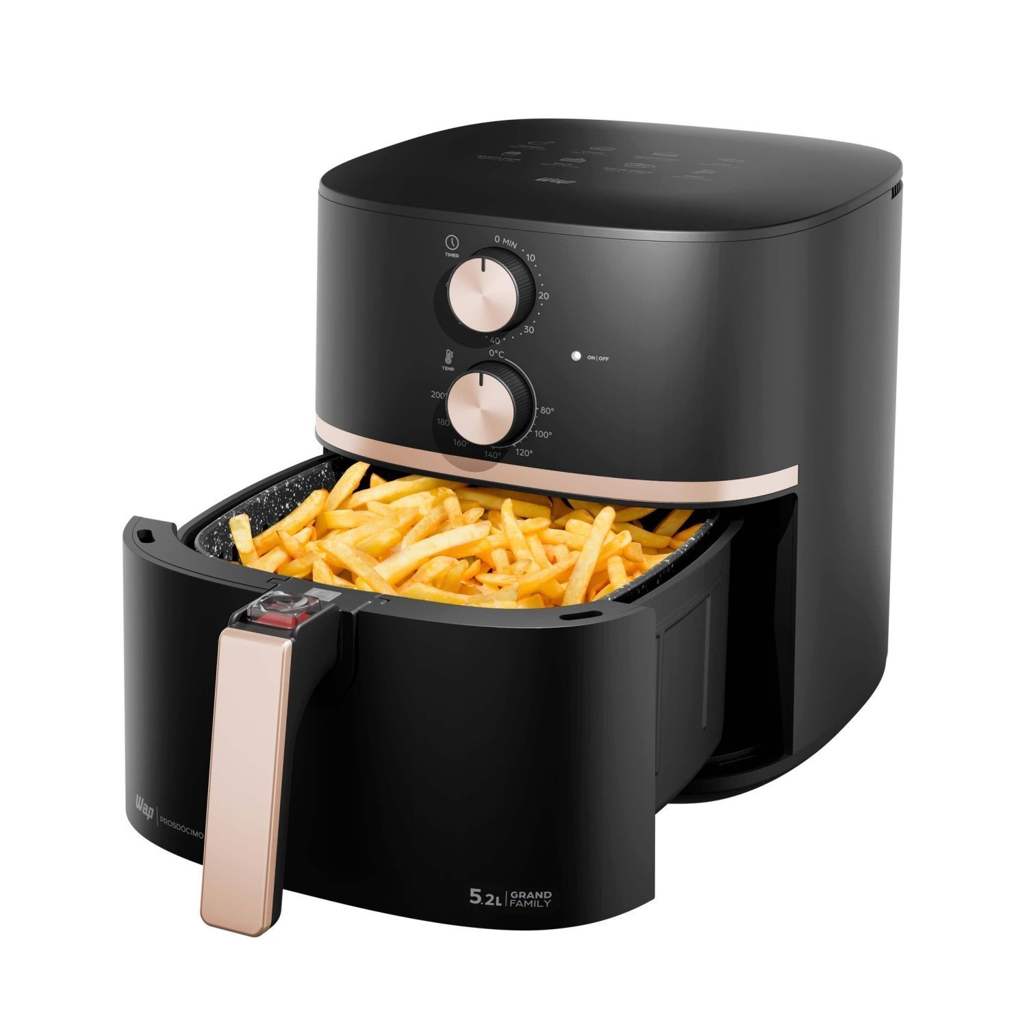 Fritadeira Elétrica Air Fryer Grand Family 5,2l Antiaderente, Aviso Sonoro E Timer 60min 220v Wap