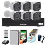 Kit Segurança 6 Câmeras Fullcolor 1080p Dvr Intelbras Hd500g