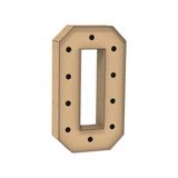 Número 0 Letra Caixa Grande Mdf 80cm Altura Furo Iluminação