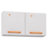 Armário De Geladeira P- Cozinha Aéreo Diamante Aço C-2 Portas 70cm Branco - Telasul