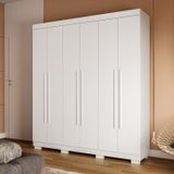 Guarda-roupa Casal 180cm 6 Portas Sakura Espresso Móveis Branco