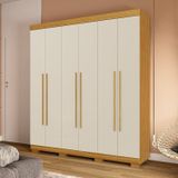 Guarda-roupa Casal 180cm 6 Portas Sakura Espresso Móveis Nature/off White