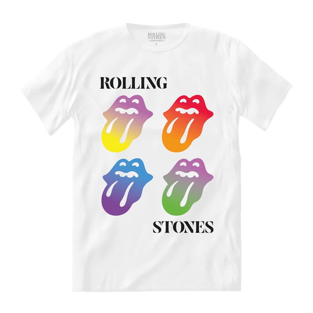 Camiseta The Rolling Stones - Colour Gradient Tongues M | Branca Rolling Stones