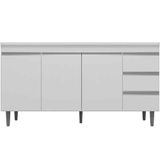 Balcão De Pia 150 Cm Adriana 3 Portas 3 Gavetas Branco