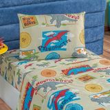 Jogo De Cama Lençol Bouti Infantil Kids Solteiro 03 Peças Dino