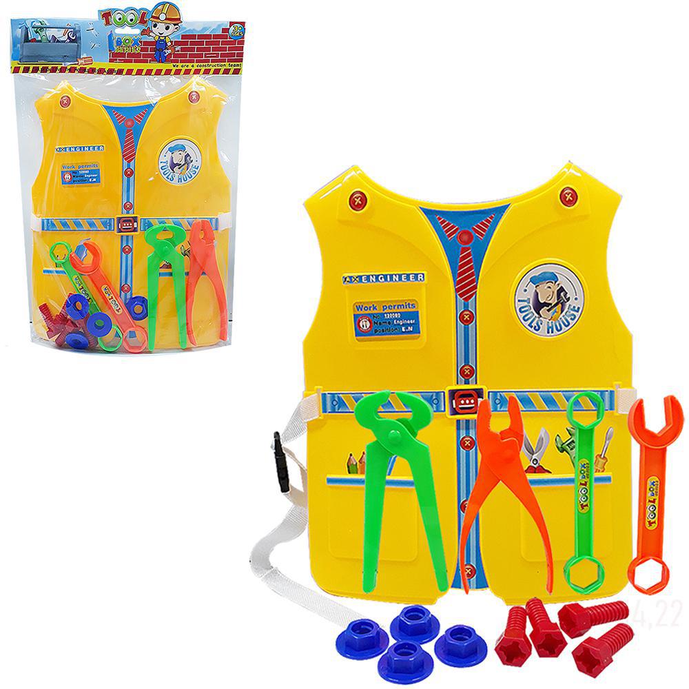 Kit Ferramenta Infantil Com Colete + Alicate E 13 Peças