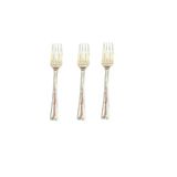 Pacote Com 36 Un Mini Garfo Prata Luxo Descartável 10cm